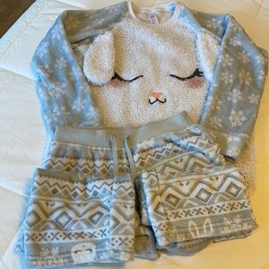 Justice fleece animal pj set sz 12